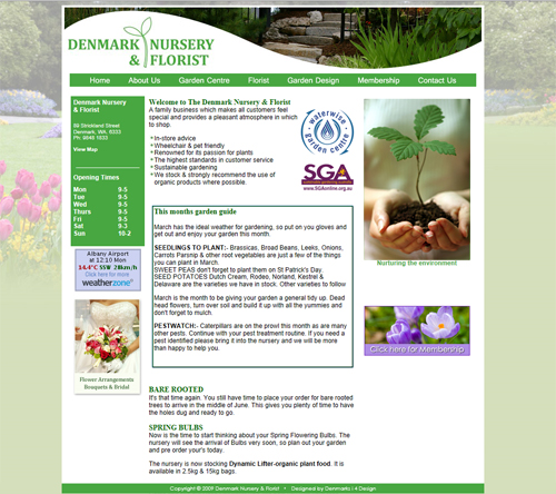 Denmark Nursery Website