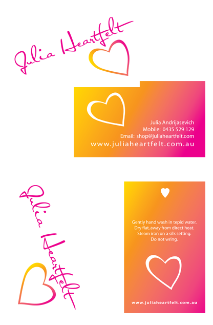 Julia Heartfelt Business Cards and Swing Tags